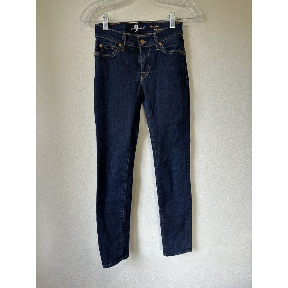 7 For All Mankind Skinny Jeans The Slim Cigarette 24x27 Good Condition
